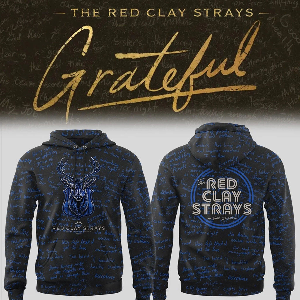 The Red Clay Strays Merch The Grateful Tour 2026 In Grand Forks ND Deer Hoodie Gift For Rock Fan - Merchluma