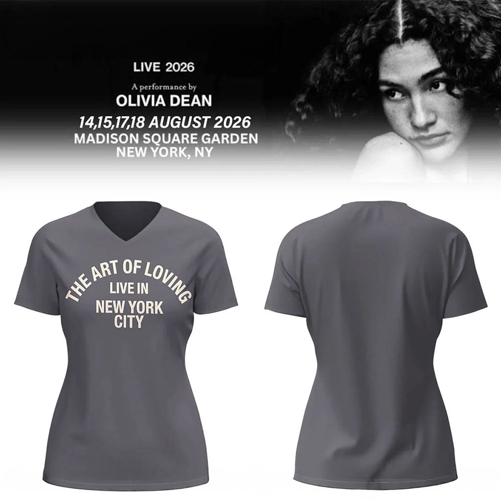 Olivia Dean Merch The Art Of Loving Live 2026 In NYC V-Neck Shirt Cool Gifts For Music Lovers - Merchluma
