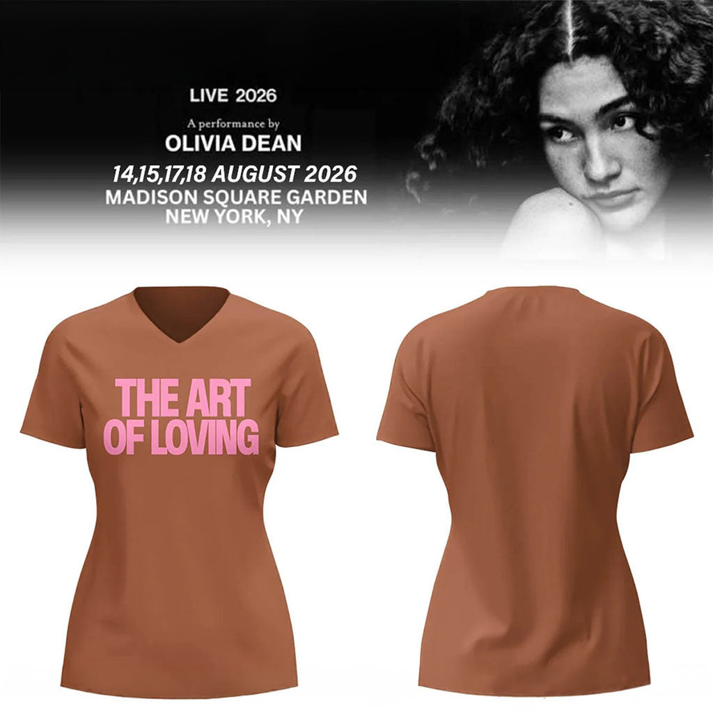 Olivia Dean Merch The Art Of Loving Live 2026 In NYC V-Neck Shirt Presents For Music Lovers - Merchluma