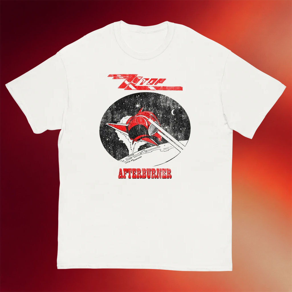 ZZ Top Merch 2026 Afterburner Illustrated T-Shirt White Cool Gifts For Rock Lovers - Merchluma
