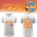 Custom Karol G Nos Vamos de Tour Signature V-Neck Jersey Karol G Merch Music Lovers Gifts - Merchluma