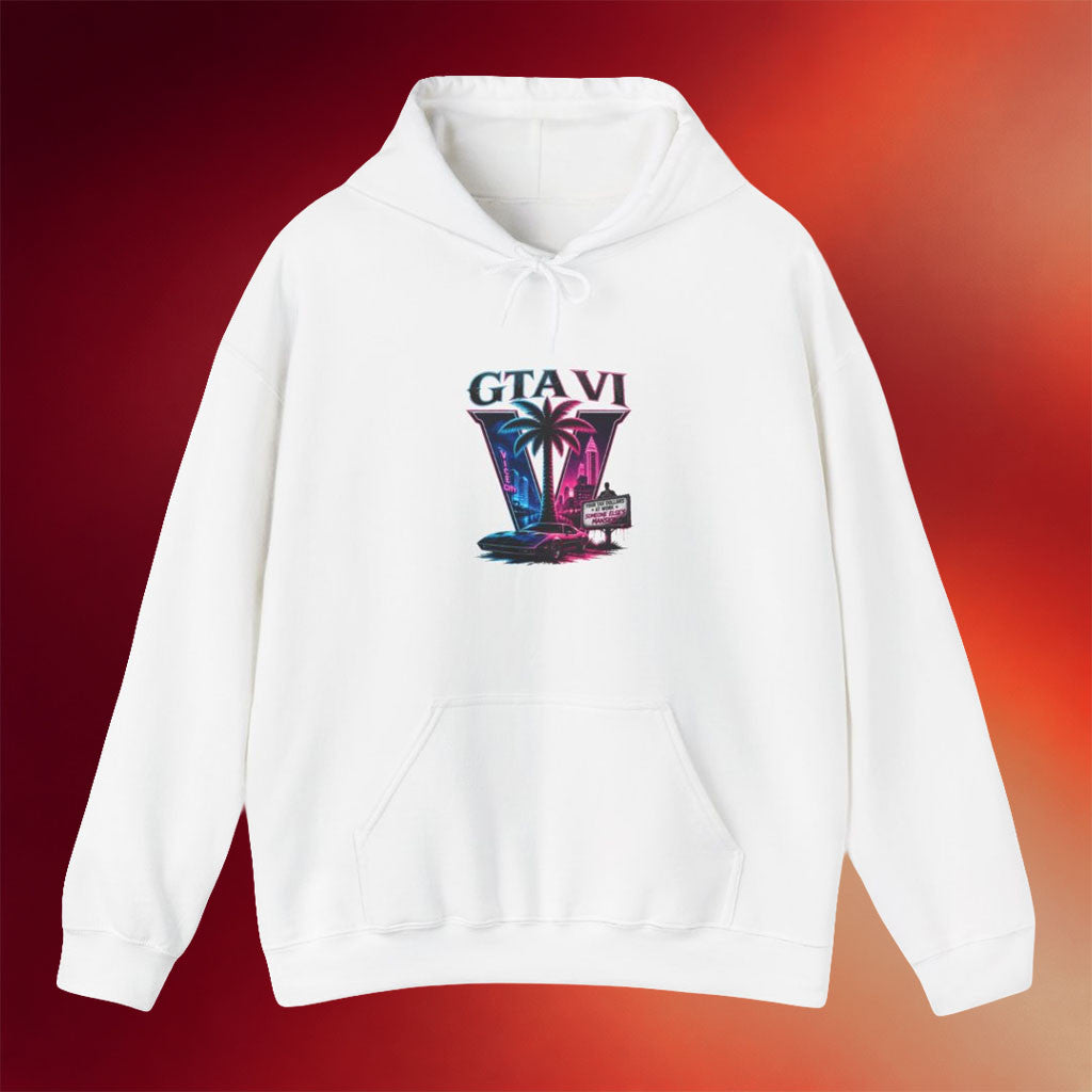 GTA 6 Merch 2026 GTA VI Hoodie Grand Theft Auto VI Hoodie White Gift For Gamers - Merchluma