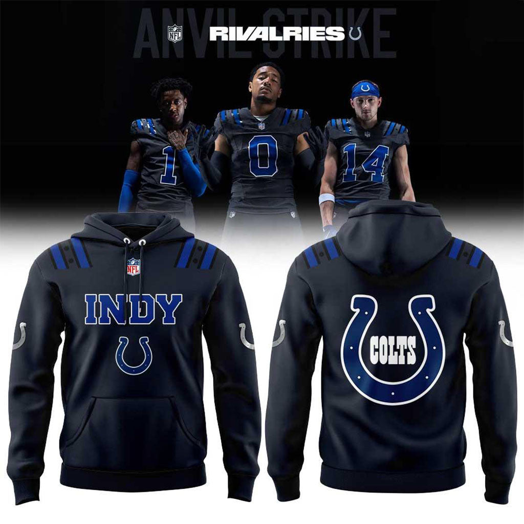 Indianapolis Colts 2026 Rivalries Anvil Strike Graphic Hoodie Colts Merch Gifts For Football Fan - Merchluma