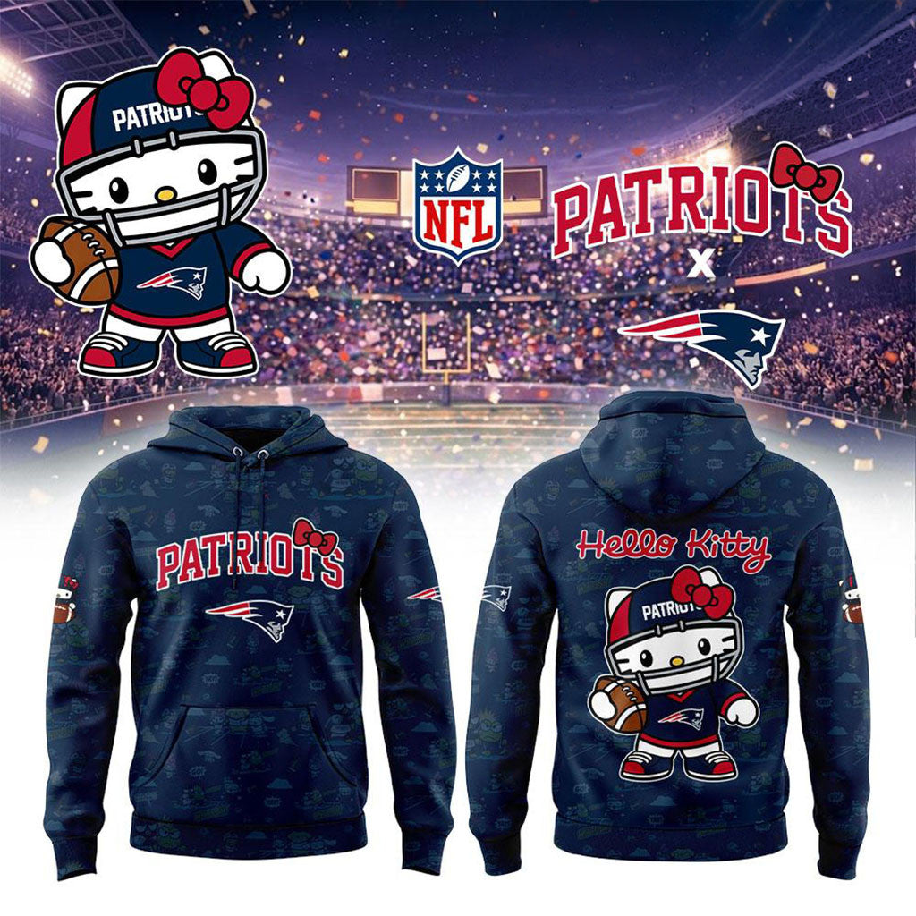 New England Patriots x Hello Kitty 2026 Hoodie NE Patriots Merch Presents For Football Fans - Merchluma