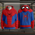 Spider-Man Costume Hoodie Spider Web Superhero Cosplay Apparel Marvel Comics Fan Gift - Merchluma