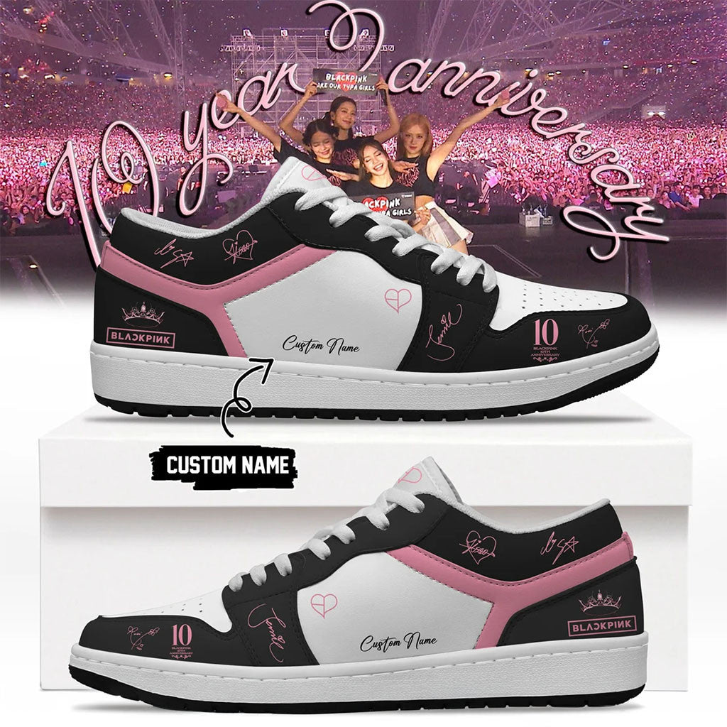 Custom BLACKPINK Merch 10th Anniversary BLACKPINK World Tour Sneakers Music Lovers Gifts - Merchluma
