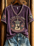Dolly Parton Memorial Merch A Star Still Shines V-Neck Shirt RIP Queen Of Country Clothing - Merchluma