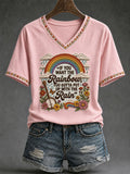 Dolly Parton Merch If You Want the Rainbow You Gotta Put Up With the Rain V-Neck Shirt Women's - Merchluma