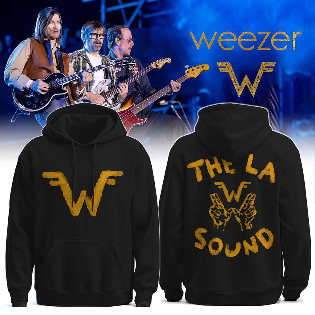 Weezer The Gathering World Tour Hoodie Black Weezer Merch The LA Sound Hoodie Rock Fan Gift - Merchluma