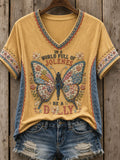 Dolly Parton Merch In A World Full Of Jolenes Be A Dolly Butterfly V-Neck Shirt RIP 1946 2026 - Merchluma