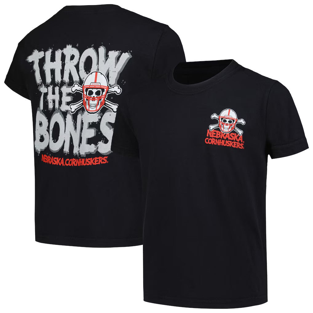 Nebraska Huskers Merch 2026 Nebraska Huskers Hyperlocal T-Shirt Black Throw The Bones Shirt - Merchluma