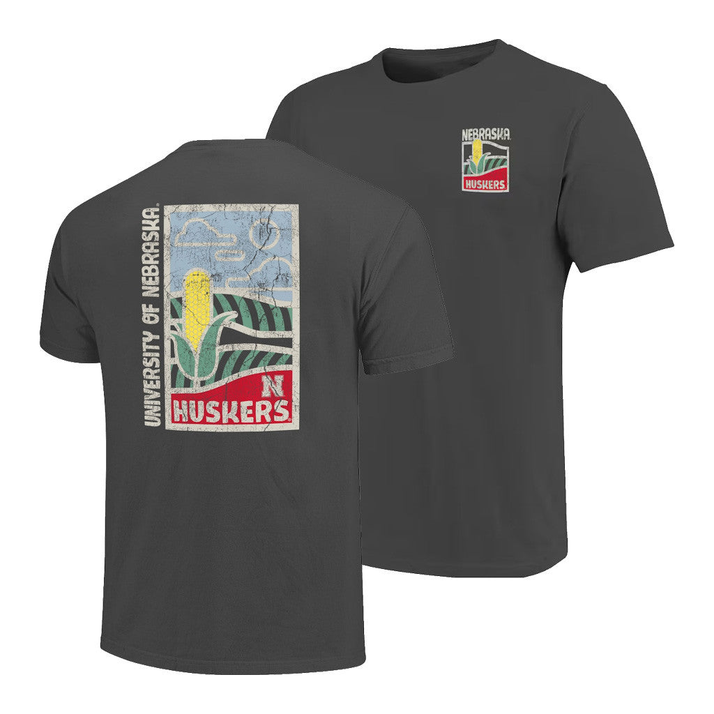 Nebraska Huskers Volleyball Merch 2026 Nebraska Huskers Minimal Vista Distressed Graphics Shirt - Merchluma