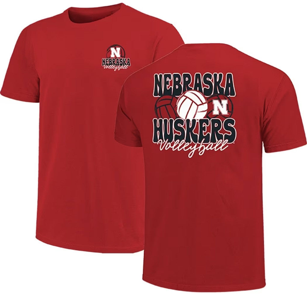 Nebraska Huskers Volleyball Merch 2026 Nebraska Cornhuskers Volleyball Stack T-Shirt Fan Gear - Merchluma