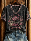 In Loving Memory Forever Dolly Parton V-Neck Shirt Country Angel RIP Dolly Parton Merch Gifts - Merchluma