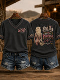 RIP Dolly Parton 1946 2026 V-Neck Shirt Find Out Who You Are And Do It On Purpose Fan Merch - Merchluma