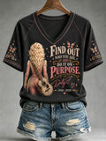 RIP Dolly Parton Merch Find Out Who You Are And Do It On Purpose V-Neck Shirt 1946 2026 Merch - Merchluma