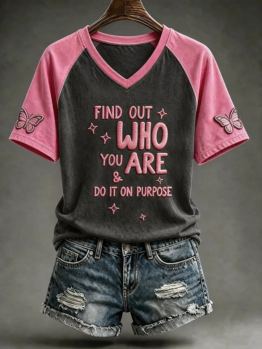 RIP Dolly Parton Merch Find Out Who You Are Do It On Purpose V-Neck T-Shirt Butterfly Shirt - Merchluma