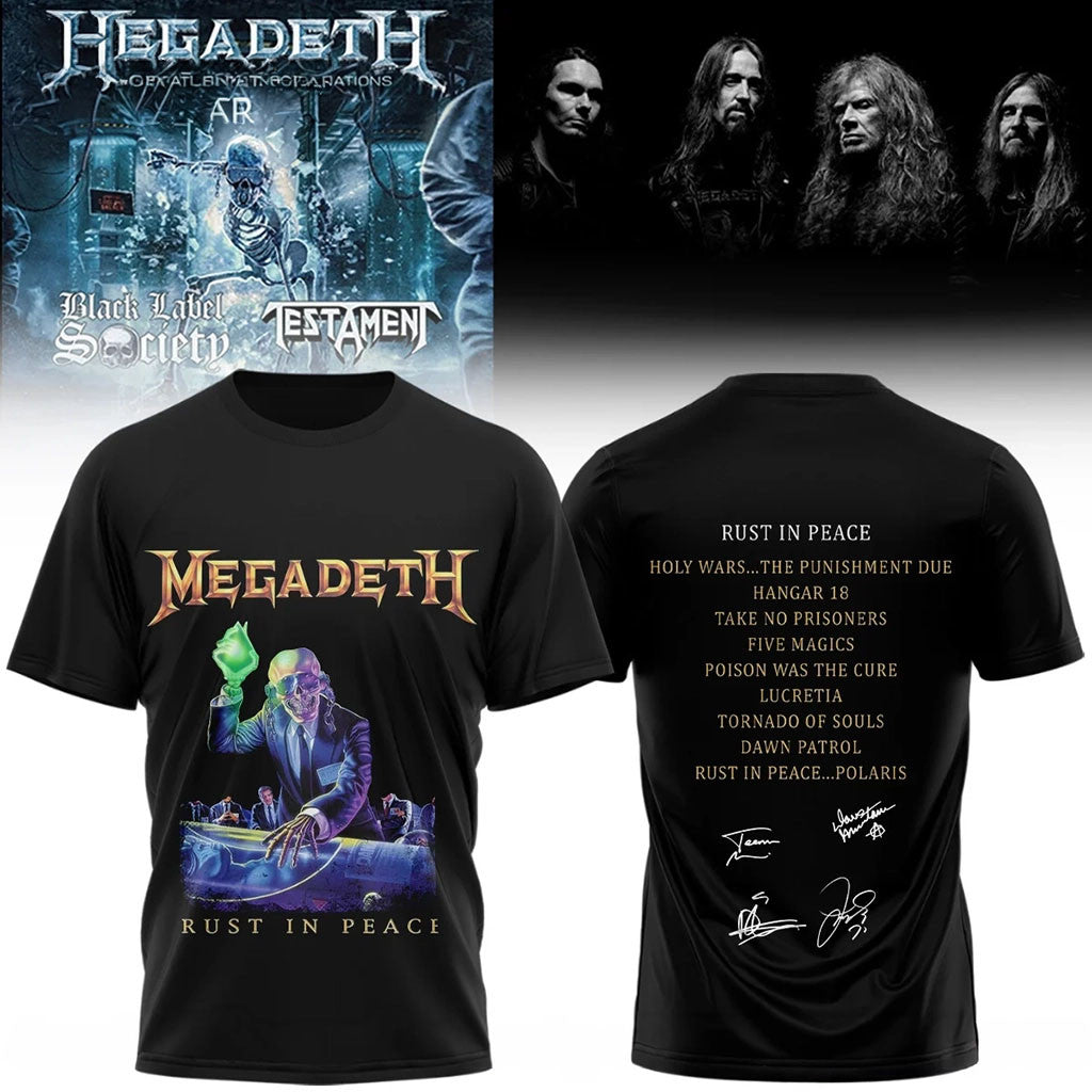 Megadeth Rust In Peace T-Shirt Vic Rattlehead Thrash Metal Band Megadeth Merch Fan Gift - Merchluma