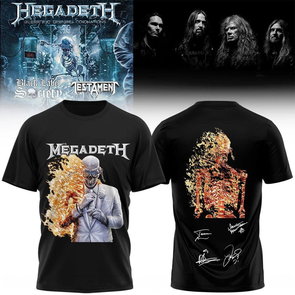 Megadeth Vic Rattlehead Fire T-Shirt Heavy Metal Band Megadeth Merch Gift For Rock Fan - Merchluma