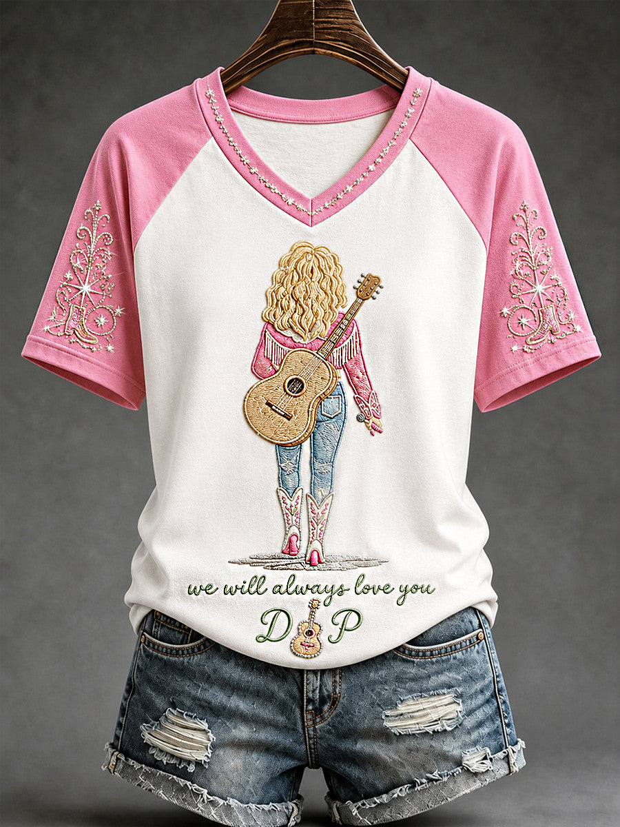 Dolly Parton We Will Always Love You V-Neck Shirt Thank You Country Music Legend Tribute Tee - Merchluma