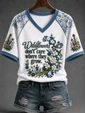 RIP Dolly Parton Merch Wildflowers Don't Care Where They Grow V-Neck Shirt Memorial Gifts Ideas - Merchluma