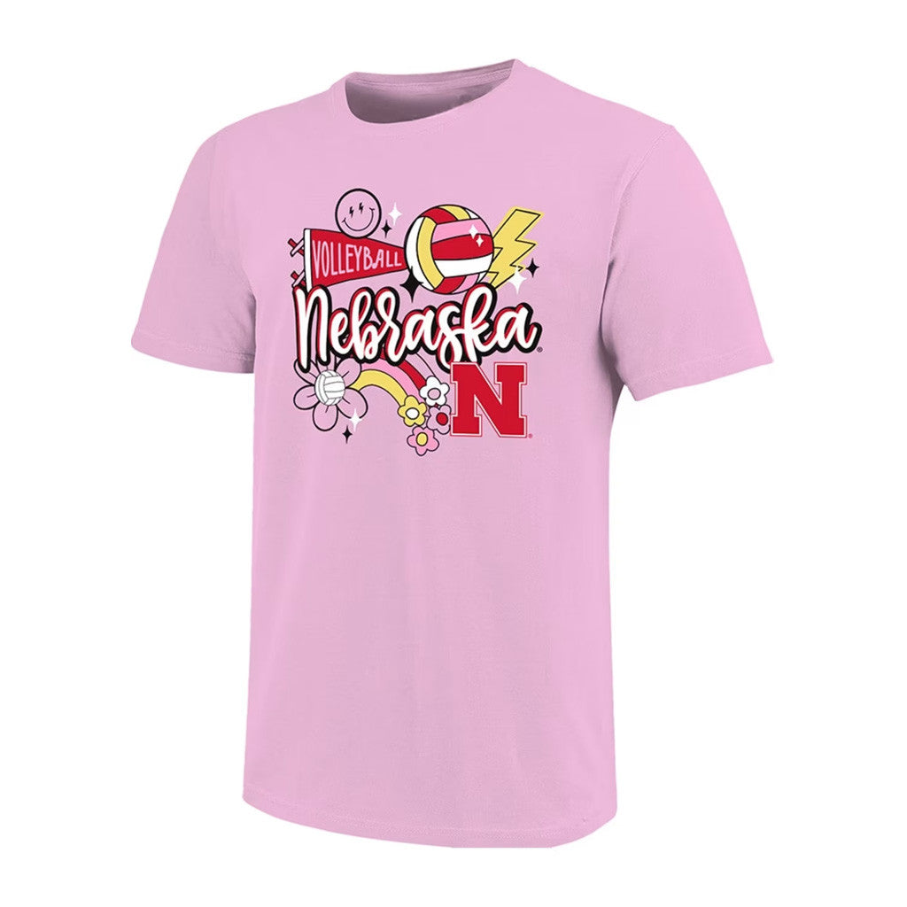 Nebraska Huskers Volleyball Merch 2026 Nebraska Cornhuskers Pink Disco T-Shirt Gifts For Her - Merchluma