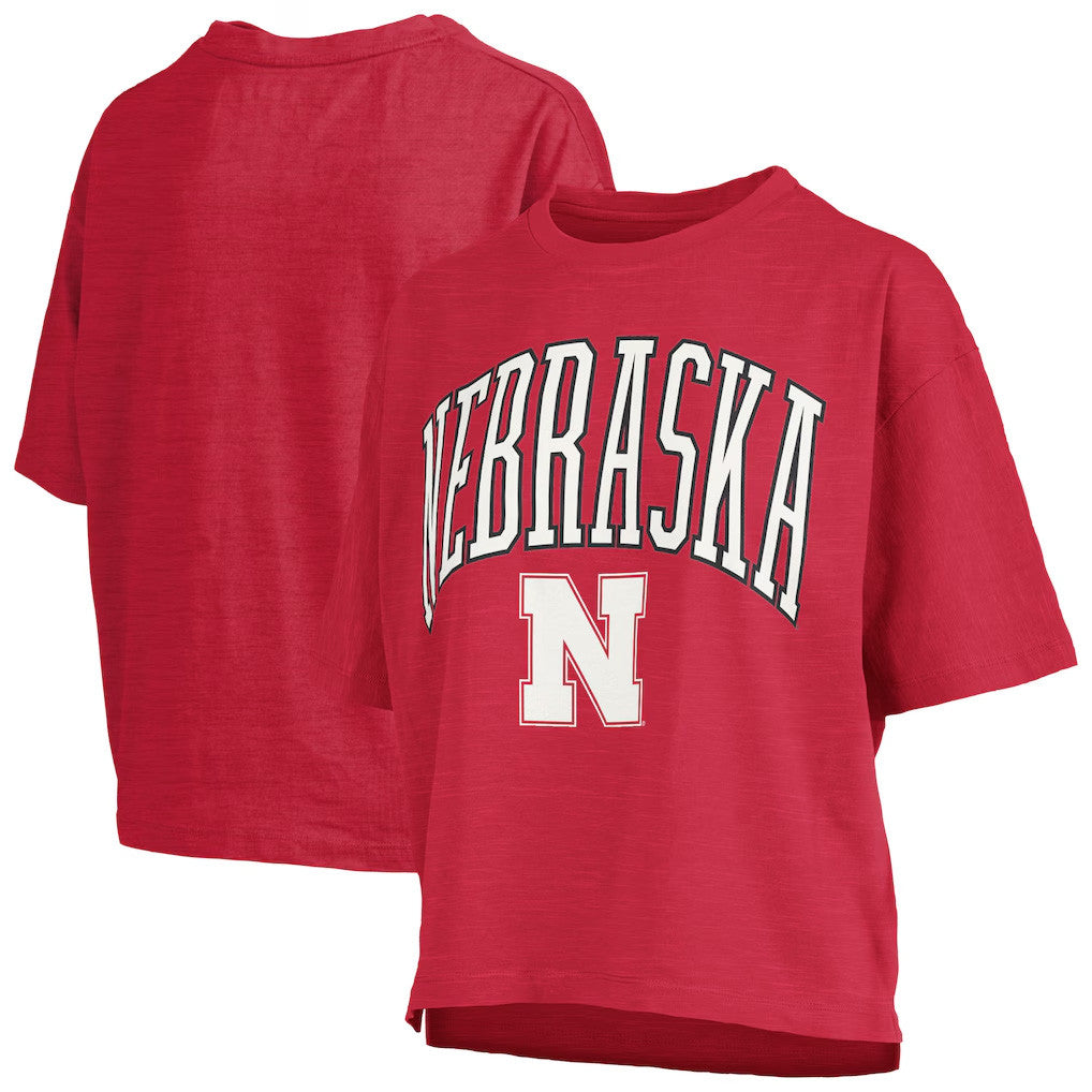 Nebraska Huskers Merch 2026 Nebraska Huskers Nelson Arch Over Logo T-Shirt Gifts For Sisters - Merchluma