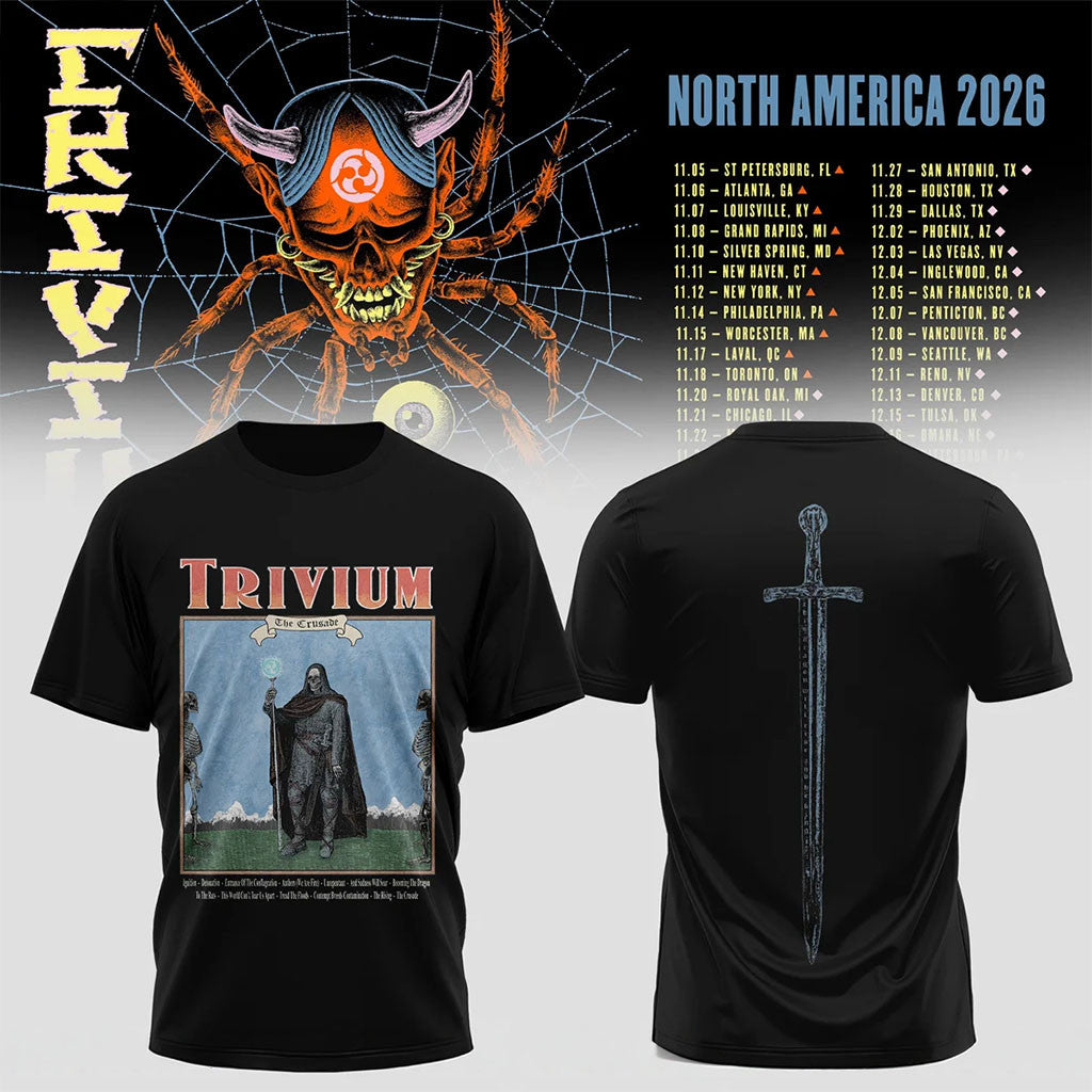 Trivium North America Tour 2026 Shirt Black Trivium Merch Rock Music Fan Gift - Merchluma