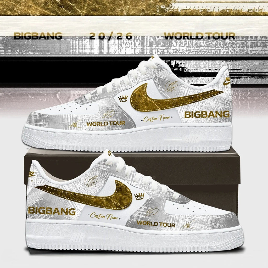 Personalized BIGBANG Merch Kpop Music BIGBANG World Tour Low Top Sneakers Fan Gift - Merchluma