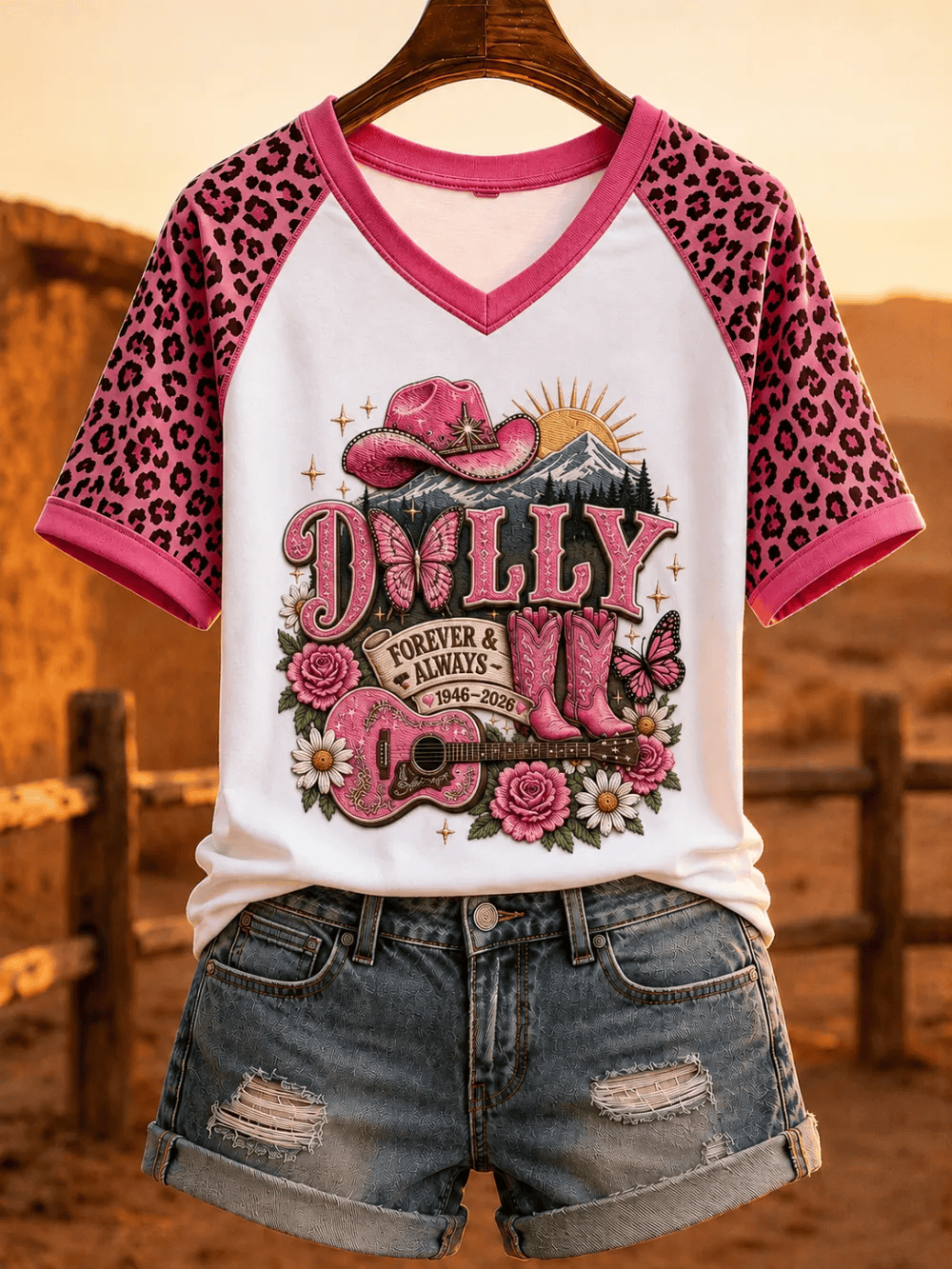 RIP Dolly Parton Forever And Always 1946 2026 V-Neck Shirt Dolly Parton Memorial Merch Women's - Merchluma