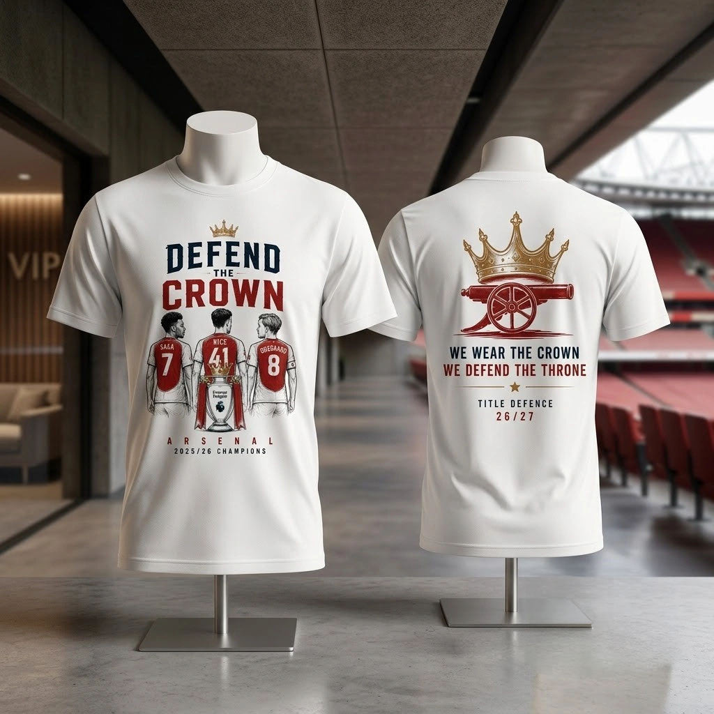 Arsenal 2026 27 Premier League Defending Champions T-Shirt Arsenal FC Merch Gifts For Fan - Merchluma