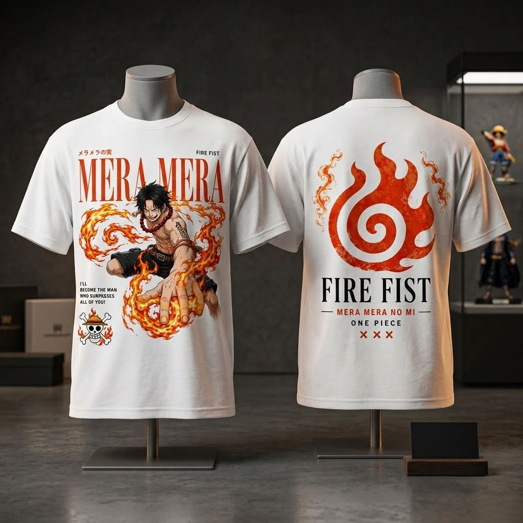 One Piece Portgas D Ace Mera Mera No Mi Devil Fruit Graphic T-Shirt One Piece Merch Him Gifts - Merchluma