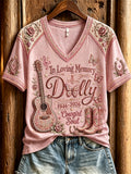 In Loving Memory Dolly Parton V-Neck Shirt 1946 2026 Cowgirl Soul Tee RIP Merch Gift For Her - Merchluma