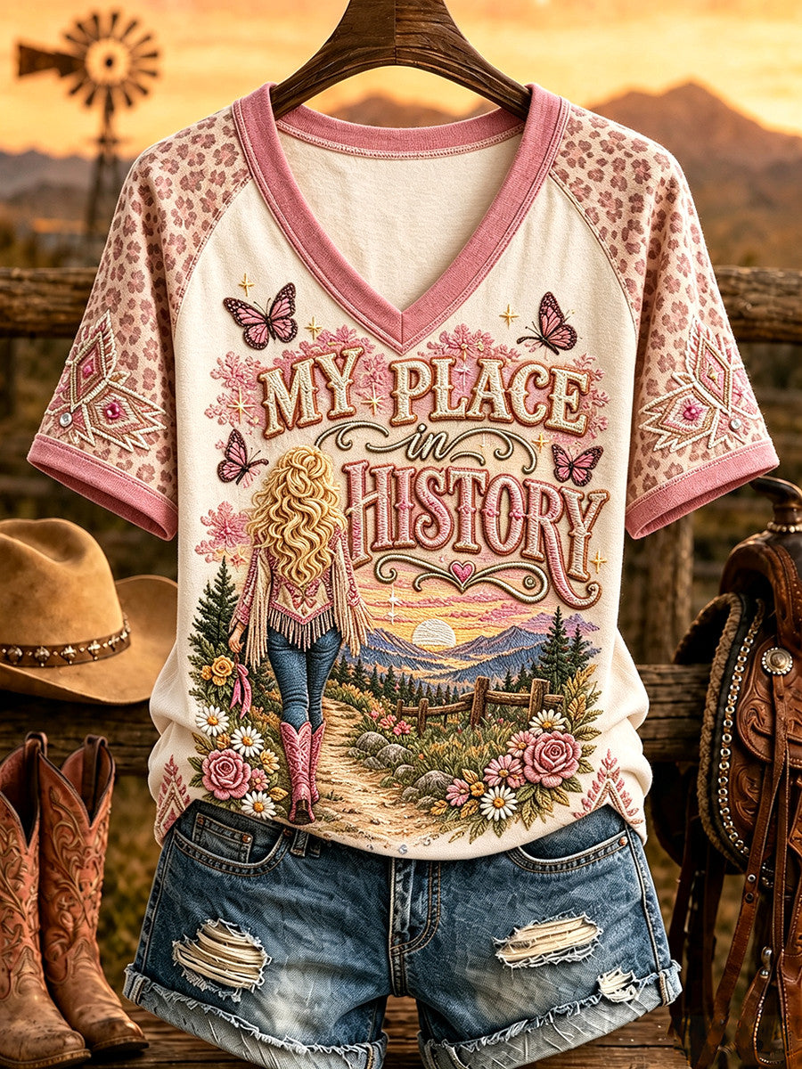 RIP Dolly Parton Merch My Peace In History V-Neck Shirt Country Music Legend Tribute Clothing - Merchluma