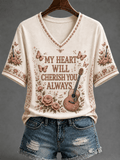 RIP Dolly Parton Merch My Heart Will Cherish You Always V-Neck Shirt Country Legend Tribute Tee - Merchluma
