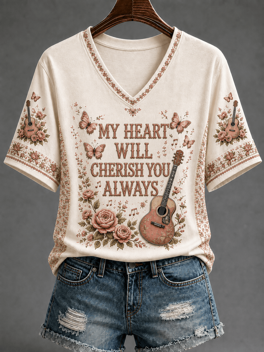 RIP Dolly Parton Merch My Heart Will Cherish You Always V-Neck Shirt Country Legend Tribute Tee - Merchluma