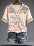 RIP Dolly Parton V-Neck Shirt In A World Full Of Jolenes Be A Dolly Shirts Memorial Merch 2026 - Merchluma