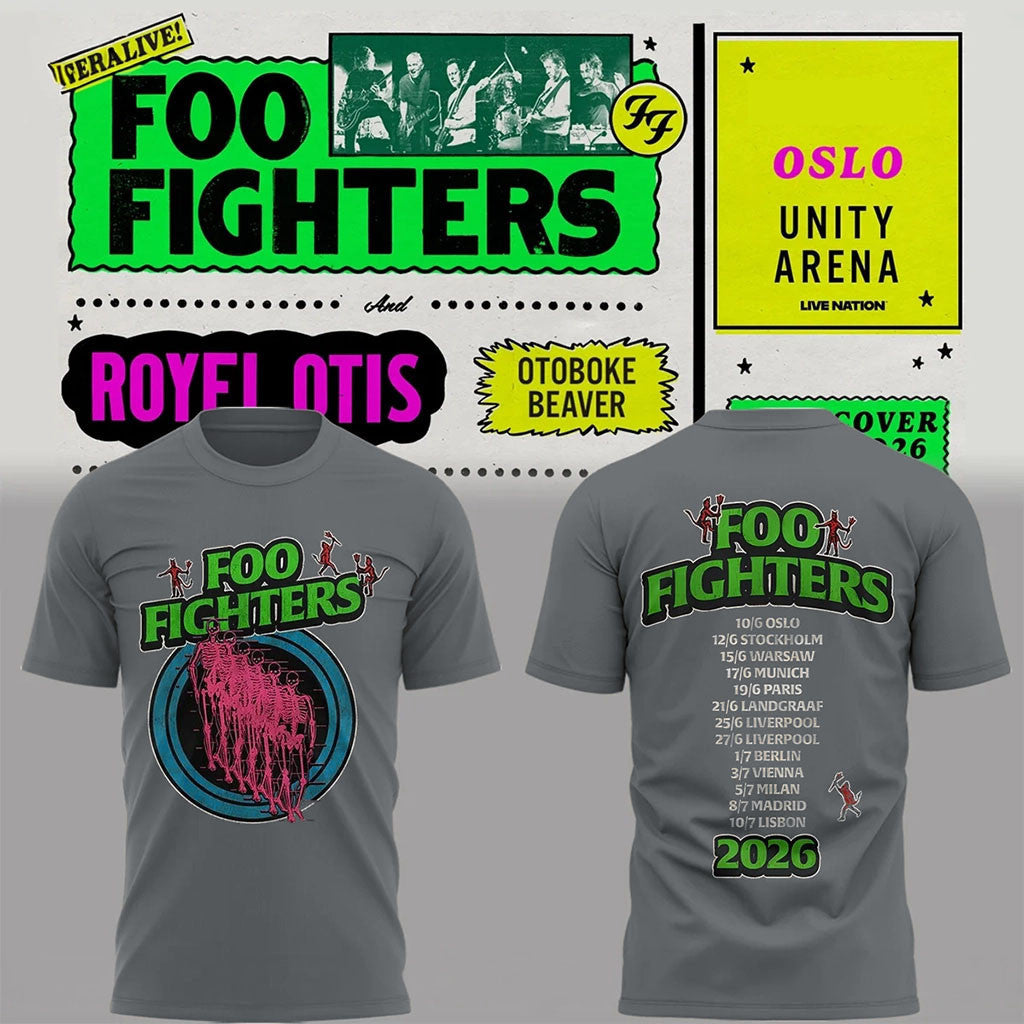 Foo Fighters Merch 2026 FF Take Cover Tour Dates T-Shirt Gifts For A Rock Music Lover - Merchluma