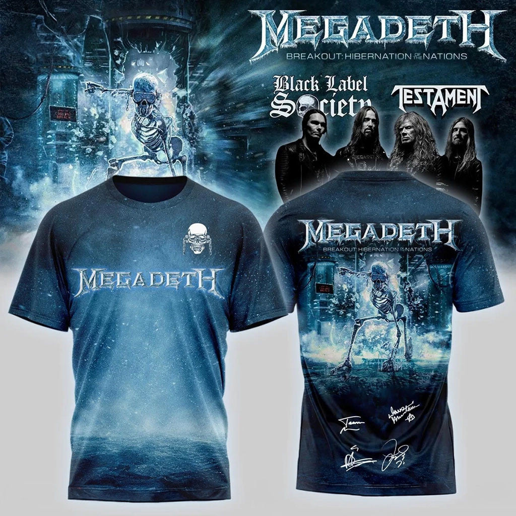 Megadeth Merch Breakout Hibernation Of The Nations Shirt Vic Rattlehead Heavy Metal Band Tees - Merchluma