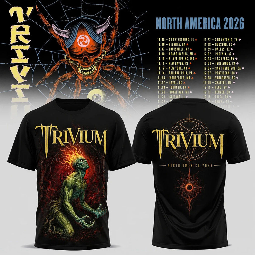 Trivium North America Tour 2026 Shirt Black Trivium Merch Metal Band Apparel Music Lover Gift - Merchluma