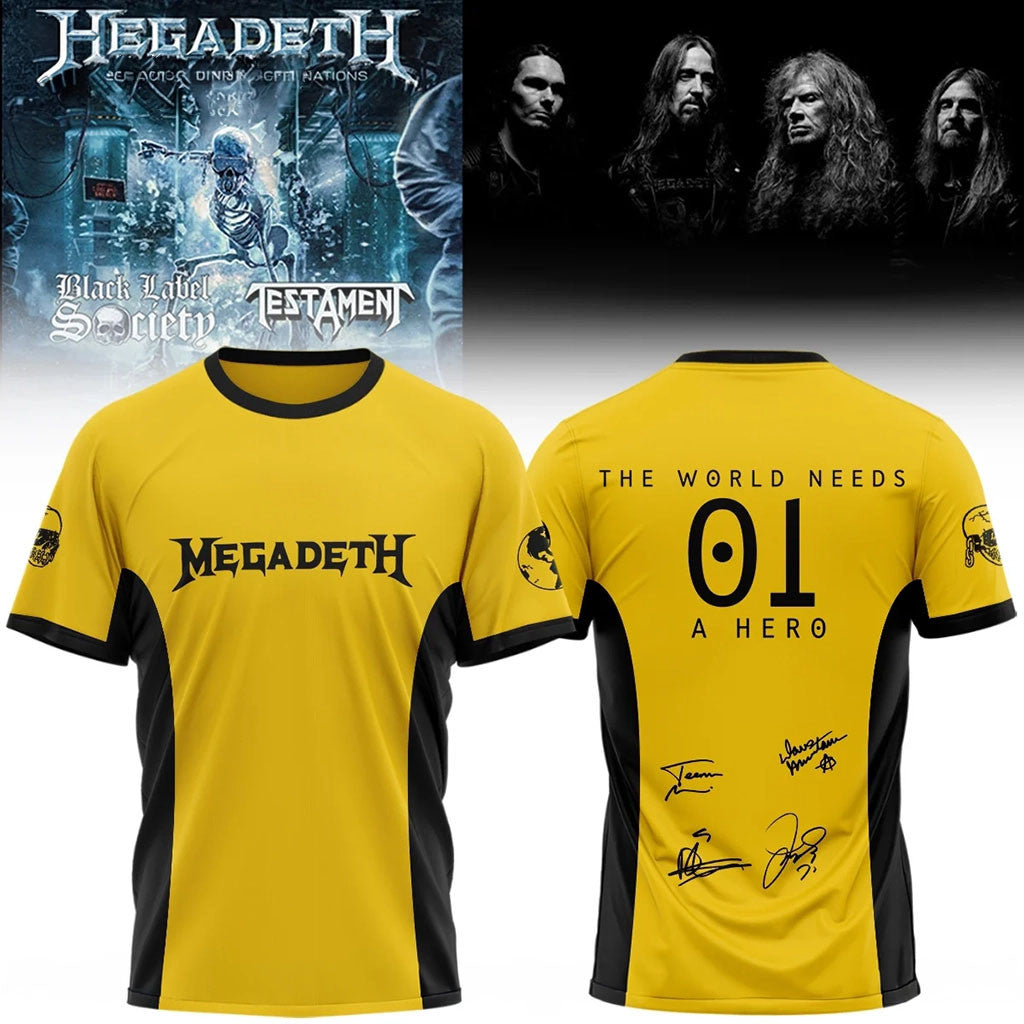 Megadeth The World Needs A Hero 01 Shirt Heavy Metal Band Signature Megadeth Merch Fan Gifts - Merchluma