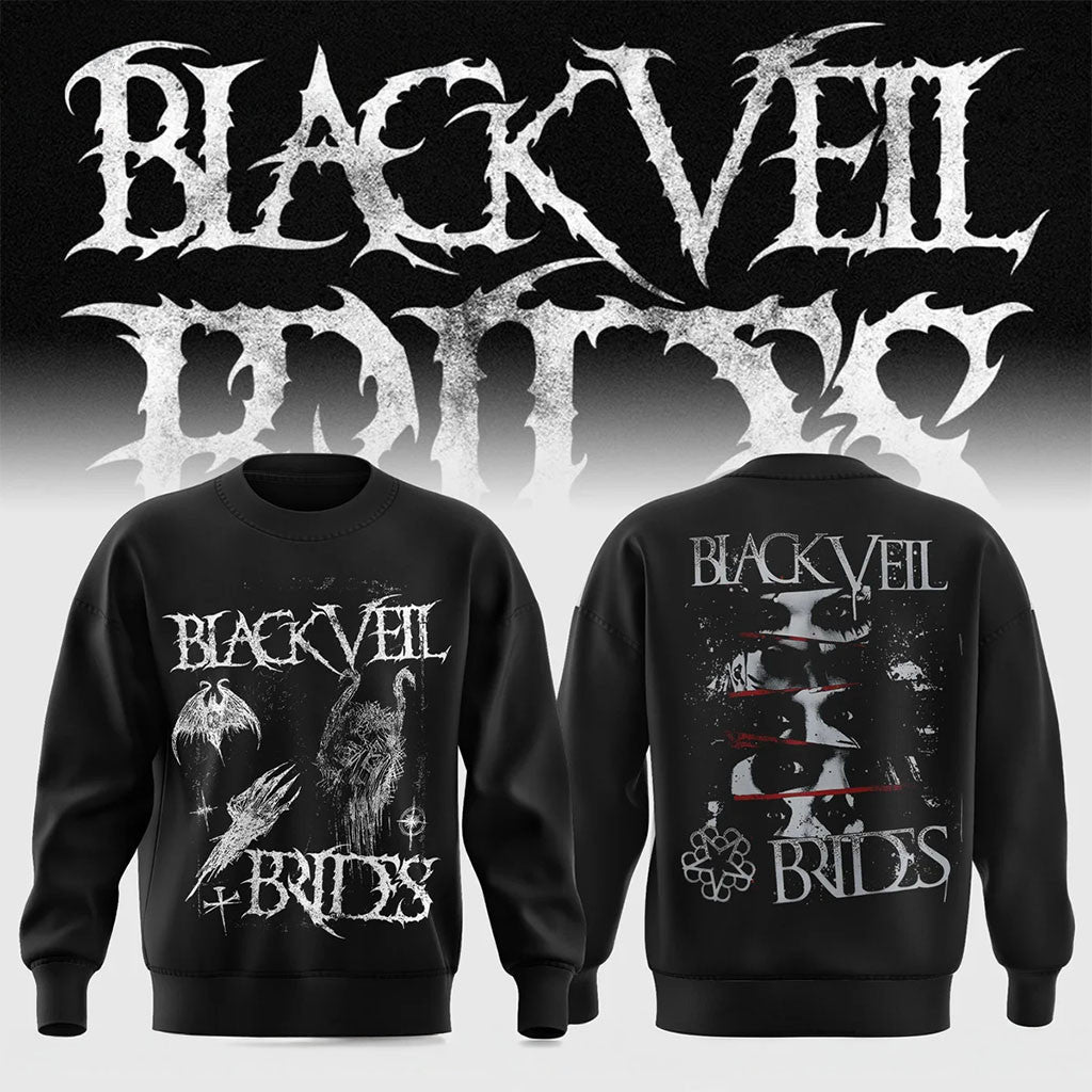 Black Veil Brides Merch Vindica Tour 2026 Gothic Vision Sweatshirt BVB Band Crewneck Fan Gift - Merchluma