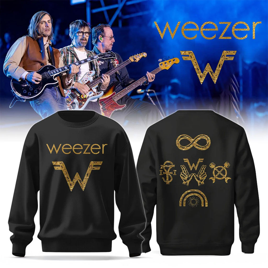 Weezer The Gathering World Tour Sweatshirt Black Weezer Merch Alternative Rock Fan Gift - Merchluma