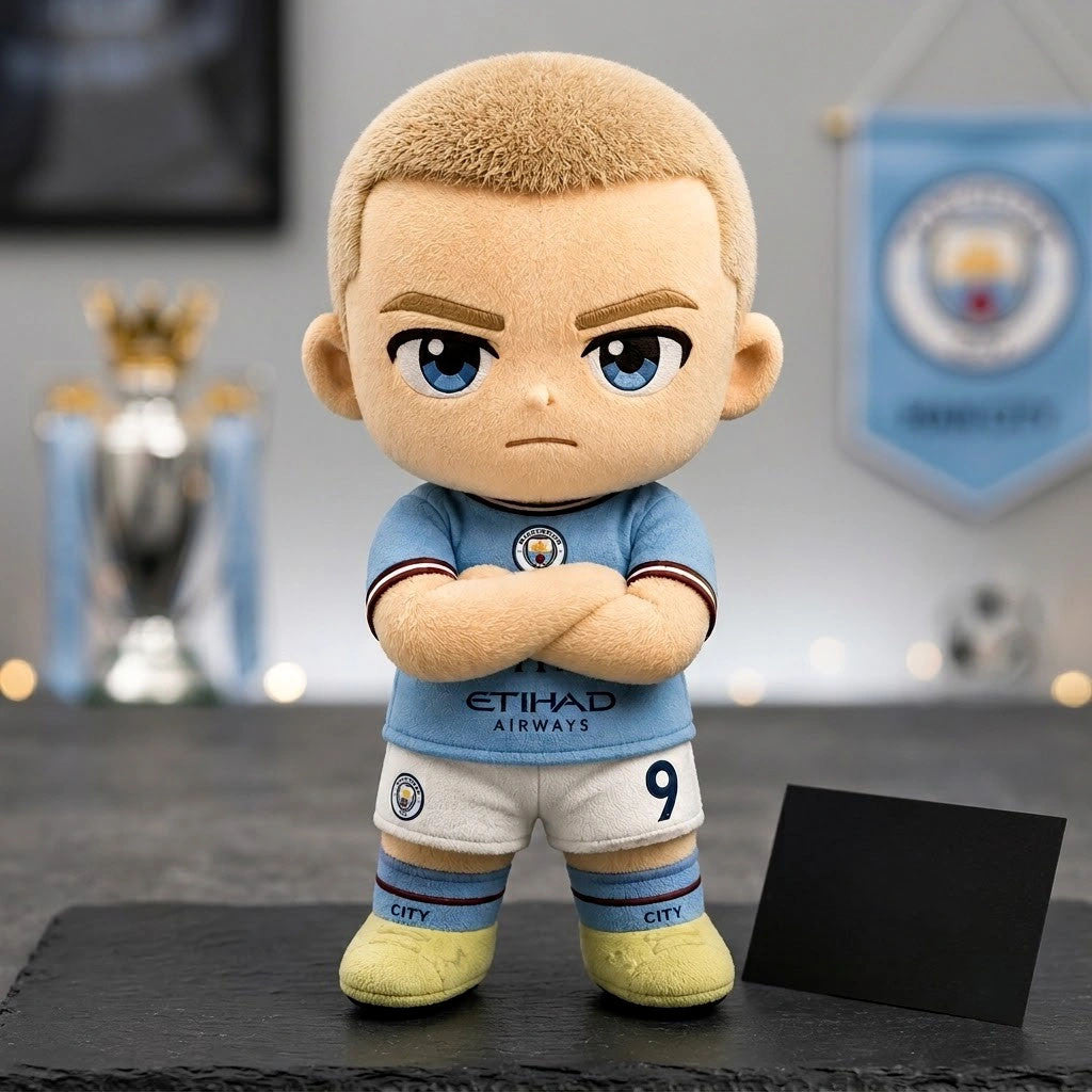 Erling Haaland Manchester City Buzz Cut Chibi Plush Pillow Erling Haaland Merch Gifts For Fan - Merchluma