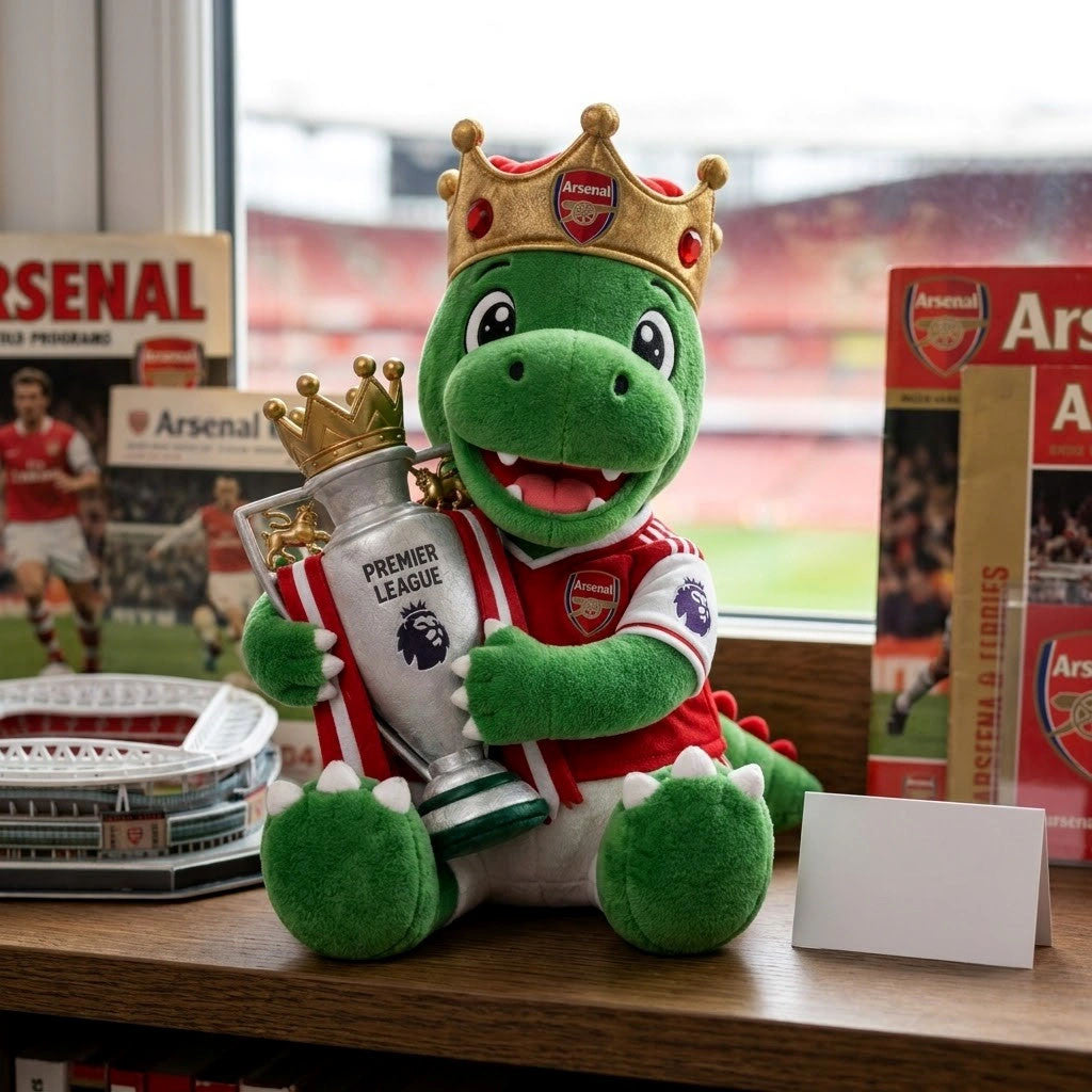 Gunnersaurus Arsenal Mascot King Of England Plush Pillow Arsenal FC Merch Gifts For Fan - Merchluma