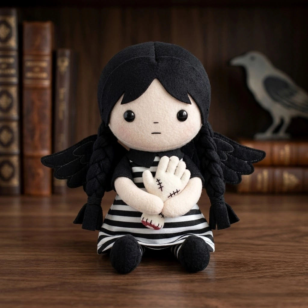 Jenna Ortega Goth Raven Halloween Plush Pillow Jenna Ortega Merch Gifts For Halloween - Merchluma