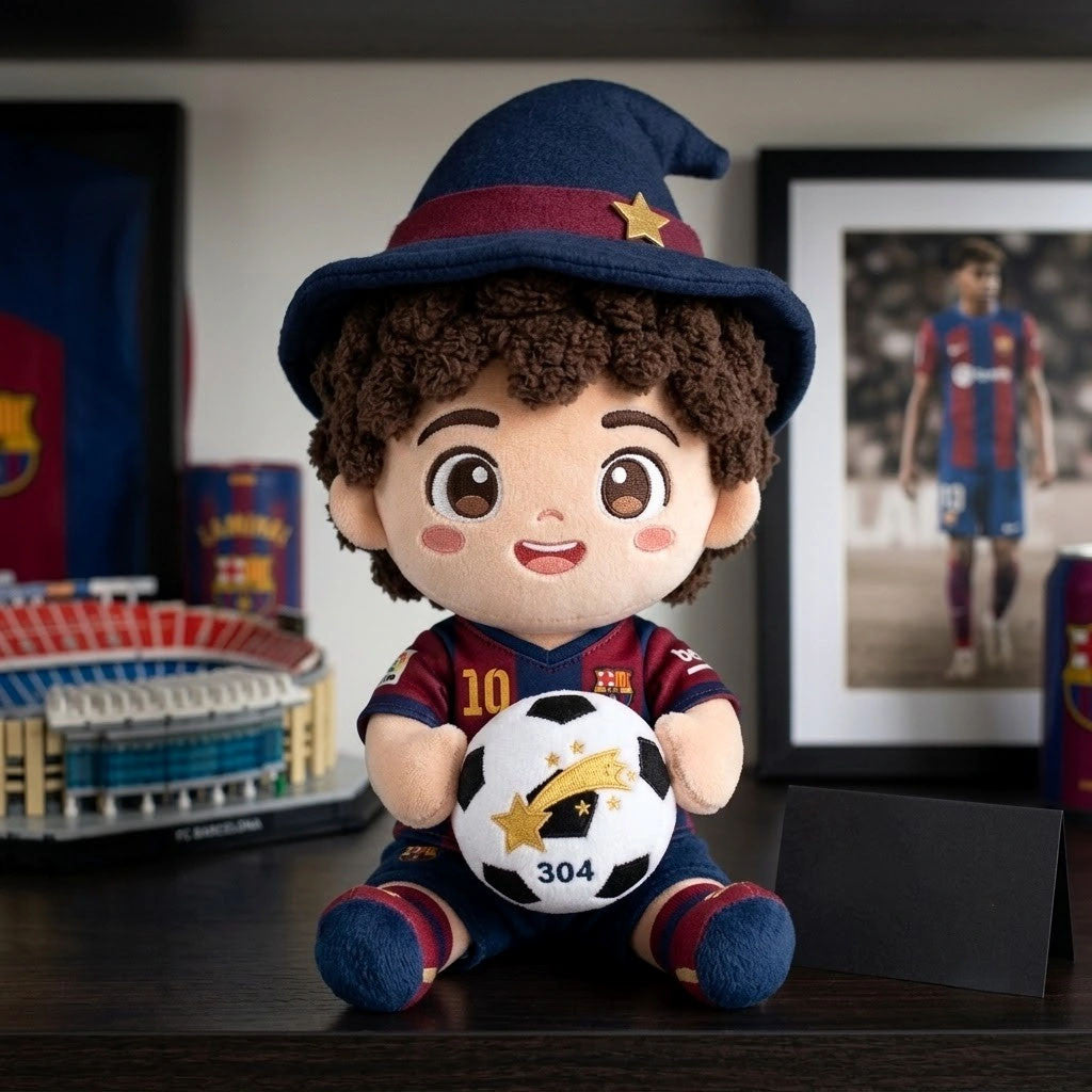 Lamine Yamal Barcelona Magic Wizard Halloween Plush Pillow FC Barcelona Merch Gifts For Fans - Merchluma