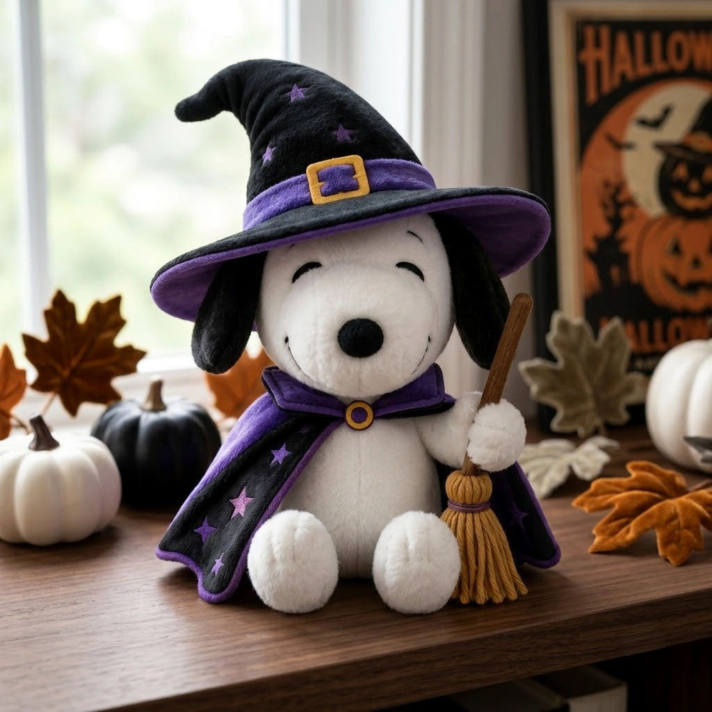Snoopy Purple Witch Spooky Halloween Peanuts Collector Plush Pillow Snoopy Merch Halloween Gift - Merchluma