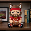 Travis Kelce Kansas City Chiefs Werewolf Halloween Plush Pillow KC Chiefs Merch Decoration - Merchluma
