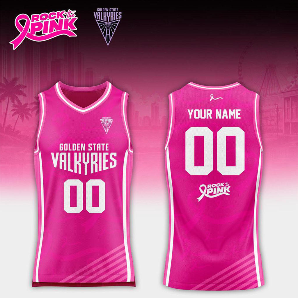 Custom Golden State Valkyries x Rock The Pink Night 2026 Basketball Jersey Valkyries Merch - Merchluma